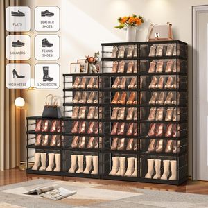 Caja de Almacenamiento de Zapatos Apilable y Personalizable de Plástico ABS+PC+PP con Apertura Magnética, Ecológica, Capacidad de 17L - Product Image 4