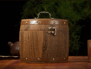 Barril de té de <span class=keywords><strong>madera</strong></span> hecho a mano personalizado caja de almacenamiento de té de lujo caja de barril pequeño de <span class=keywords><strong>madera</strong></span> para embalaje de granos de café y té - Product Image 3