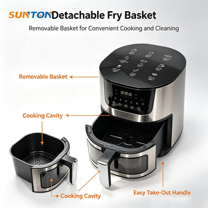 Freidora de aire multifunción SUNTON, la más vendida para el hogar, con pantalla táctil de control digital, CKD, SKD, de acero inoxidable. - Product Image 2
