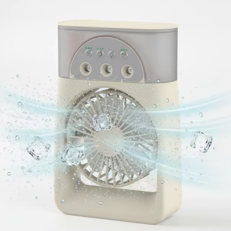 New Desktop Humidifier Portable Spray Cooling Fan USB Rechargeable Air Conditioning Fan air Blower Air Cooling Fan with Light