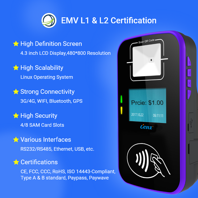 Public Bus Card Validator Automatic Fare Collection System with EMV GPS 3G 4G QR NFC Payment