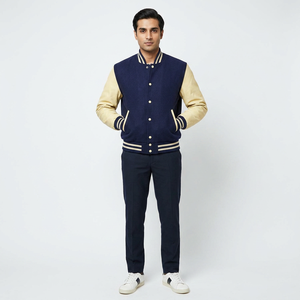 Blousons universitaires pas chers pour hommes et femmes, col montant, logo frontal, 100 % coton, chauds et durables pour les sports d'hiver et la mode campus - Product Image 1