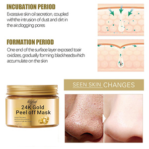 Limpieza profunda 24K Lámina <span class=keywords><strong>de</strong></span> oro Colágeno facial Peel Off Máscara <span class=keywords><strong>de</strong></span> belleza Lightening Tea Tree and Witch Hazel Peel Off Mask - Product Image 2