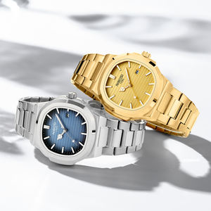 Montre à quartz pour homme, mouvement Shanghai 2619, style business, bracelet en acier inoxydable, cadran lumineux, étanche, montre de luxe - Product Image 5