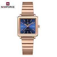 Montre à quartz pour femmes 5048, étanche, en acier inoxydable et céramique, élégante, carrée, pour femmes et filles, de luxe