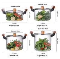 2.5L 3.5L 4.5L 5.5L Micro-ondes Cuisinière Feu Directement Résistant Antiadhésif Cuisine Verre Marmite Ensembles