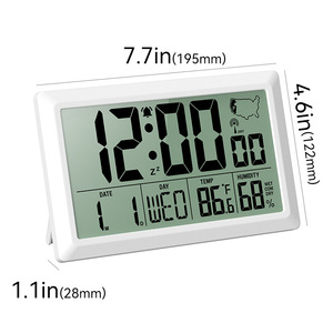 Custom OEM <strong>Large</strong> Digital Radio Controlled <strong>Clock</strong> LCD Display Temp Humidity Alarm Date Week Backlight RCC <strong>Wall</strong> Desk <strong>Clock</strong> - Product Image 4