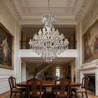 Lustre personnalisé de luxe en cristal K9 doré, style Grande Maria Theresa, 60 lumières, pour décoration de mariage