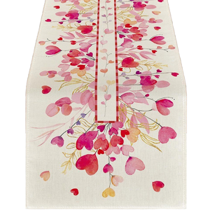 New Custom Printed Jacquard Linen <b>Valentine</b> Table Runner for Kitchen Dining Table <b>Decoration</b> Eco-Friendly Indoor Home - Product Image 1