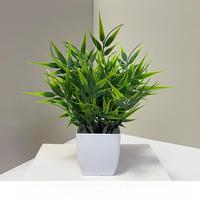 Plante artificielle verte en pot, fausse plante en plastique, mini bonsaï, pot blanc, ornement de bureau, décoration pour la maison, le salon ou le bureau