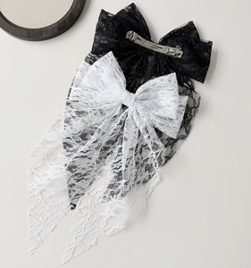 Elegant Lace Bow <b>Spring</b> Hair <b>Clips</b>, Sweet Stylish Ribbon Barrettes for Women Hair Accessories for Back of Head - Product Image 4