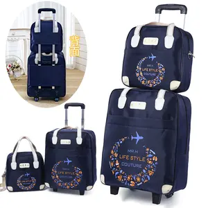 Valise de voyage imperméable en nylon, sacs de voyage 3 pièces, ensembles de bagages sur roues