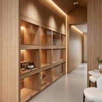 Conception d'intérieur sur mesure de haute qualité pour hôtel pour animaux, étagères de présentation haut de gamme pour animalerie, mobilier de salle d'exposition avec éclairage, rénovation de magasin