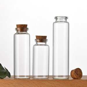 Mini flacons <span class=keywords><strong>en</strong></span> verre transparent à fond plat de 60 ml avec <span class=keywords><strong>bouchon</strong></span> <span class=keywords><strong>en</strong></span> <span class=keywords><strong>liège</strong></span> pour cadeaux de mariage, <span class=keywords><strong>diamètre</strong></span> 30 mm - Product Image 4