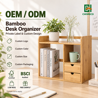 Organisateur de bureau en bambou avec tiroirs, étagère de rangement pour bureau, bibliothèque de table pour bureau, étude, dortoir