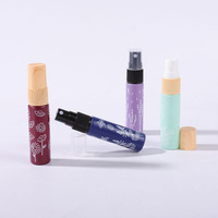 Vente en gros - Atomiseur de parfum en verre à motif floral, format voyage, portable, rechargeable, flacon vaporisateur d'huile essentielle, 10 ml