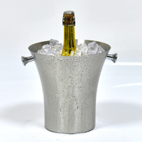 Fête de gros logo personnalisé seaux à glace en métal baignoires à boissons argent forme ronde bière 5L seau à glace en acier inoxydable