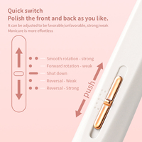 Perceuse à ongles sans fil USB, portable, rechargeable, en acier inoxydable, outil électrique pour le nail art, vitesse de 35000 tr/min, forme de stylo