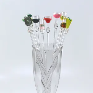 Factory bar accessories custom stir wine swizzler spoon glasses 23 28 cm long swizzle cocktail plastic acrylic drink stirrers