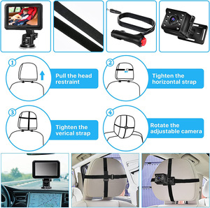 Moniteur de caméra de voiture pour bébé 1080P avec vision nocturne de 4.3 pouces Objectif grand angle de 150 ° Sécurité face arrière Caméra de voiture - Product Image 5