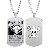 Collier Anime One Piece Luffy Zoro Ace Law Nami, Pendentif en Acier Inoxydable, Accessoire de Cosplay Tendance pour Homme et Femme