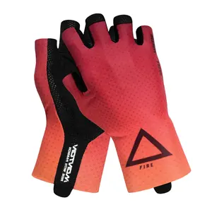 Outdoor Sports Gloves Sublimation Printing Cycling Bike Gloves Half Finger With Custom Design