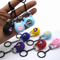 Porte-clés Kettlebell en métal, Porte-clés 3D en PVC, Porte-clés en caoutchouc, Porte-clés Kettlebell de fitness en métal, Kettlebell en métal personnalisable