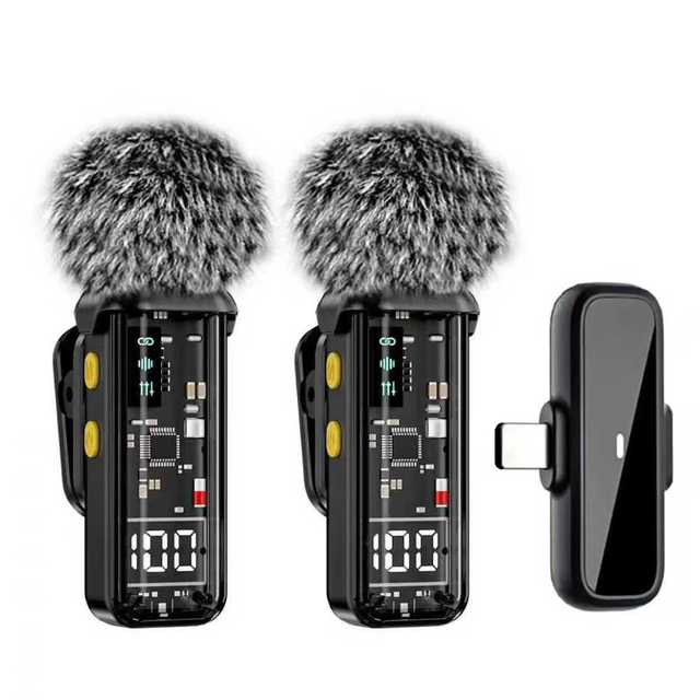 Exclusive New Design for 2026 Wireless Lavalier Microphone for iPhone Android with Noise Reduction Charging Case