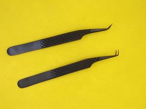 Obexa profesional 45 grados 90 grados agarre de diamante extensión de pestañas pinzas mate ceja volumen fibra aplicador de belleza - Product Image 2