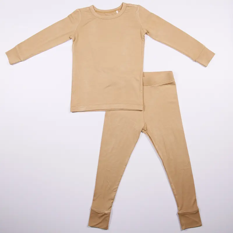 कस्टम प्रिंट बांस कपास बच्चे को कपड़े थोक बच्चों के कपड़े बांस विस्कोस स्पैन्डेक्स Pjs स्लीपरों बांस बच्चे पजामा