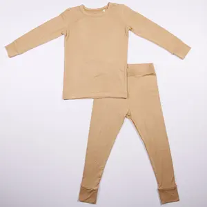 Vêtements en coton bambou avec impression personnalisée pour bébé, vente en gros de vêtements pour enfants, pyjama en bambou viscose spandex, pyjama en bambou pour bébé