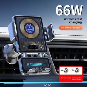 <span class=keywords><strong>Cargador</strong></span> Inalámbrico para Auto de 66W, Soporte Fijo para Teléfono Inteligente, Base Antideslizante, Control Táctil - Product Image 2