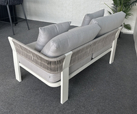 Ensemble de canapés d'extérieur modernes en alliage d'aluminium de luxe-Imperméable et antirouille pour hôtels, villas, cours, halls, patios et arrière-cours