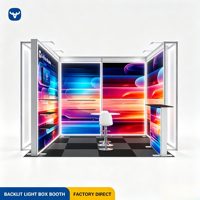 Stand d'exposition modulaire portable 10x10 avec éclairage LED et toile en tissu sublimé pour publicité, exposition et salon professionnel