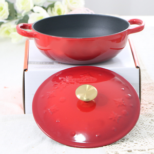 Casserole <span class=keywords><strong>en</strong></span> <span class=keywords><strong>fonte</strong></span> émaillée à double poignée, nouvelle marmite de cuisine pour la maison avec fond antiadhésif pour cuisinière à gaz et à induction, soupe, ragoût - Product Image 3