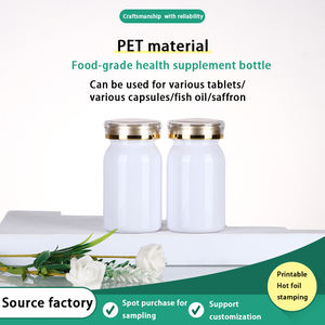 Bottiglia bianca <span class=keywords><strong>con</strong></span> coperchio in oro bottiglia di plastica per detersivo in plastica per spezie e vitamine per imballaggio - Product Image 2