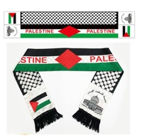 Écharpe de sport en satin polyester à séchage rapide, imprimée numériquement avec le drapeau de la Palestine, 14x130cm, logo personnalisé disponible, promotionnelle, pas chère