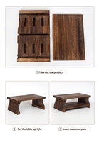 Table basse pliante en bois massif de style chinois, avec espace de rangement, pour fenêtre en baie, meuble de maison, table à thé/café, en stock