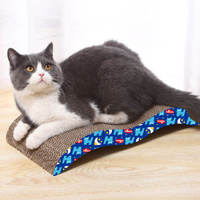 Griffoir pour chat double face anti-chute de poils, en carton ondulé extra épais avec design en forme de M, pour chats de grande taille d'intérieur
