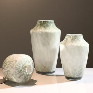 White Porcelain Colored <b>Glass</b> Vase Ornaments Home Hydroponic <b>Glass</b> Vase Model Room Flower Soft Decoration <b>Glass</b> Vase - Product Image 4