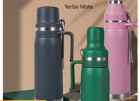 Tasse Yerba Mate en acier inoxydable écologique avec couvercle de passoire Compatibilité Inf à base de plantes sous vide pour le camping