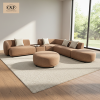 Canapé d'angle convertible moderne de luxe en forme de L, meubles de salon avec revêtement en tissu microfibre