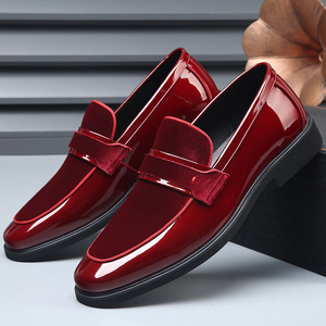 Men in Formal Shoes - Red Dress Oxfords - Slip-On & Lightweight
