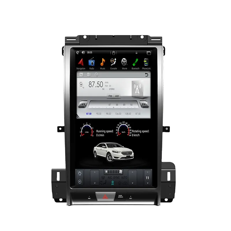 13,3 pulgadas de pantalla Vertical para Ford Taurus 2012-2016 GPS de cúspide 4G64G coche Multimedia DSP navegación estéreo del coche de Android AI caja