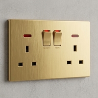 Prise murale double avec interrupteur intégré et voyant néon, installation facile, vente en gros OEM