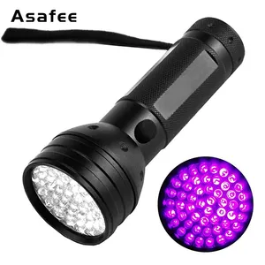 51UV LED 빛 395 400nm UV 손전등 자외선 고양이 개 애완 동물 소변 돈 누설 전갈 탐지 토치 AA 배터리