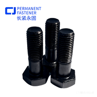 Baut Kepala Heksagonal Besar Baja Paduan 10.9S Lapisan Oksida Hitam Merek CJ dengan Mur Tunggal dan Cincin Ganda Sesuai GB/T 1231-2024 M16 M20