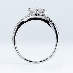 Xingyue Wholesale 925 Sterling Silver D Color Round Brilliant Elegant Moissanite Ring VVS 1Carat Moissanite Gemstone Jewelry - Product Image 5