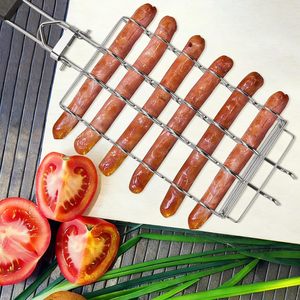Outil de grillade électrique multifonctionnel en acier inoxydable, panier de cuisson pour saucisses et jambon, pince de cuisson en plastique anti-brûlure pour le camping en plein air - Product Image 3