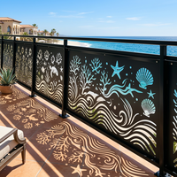 Rampe d'escalier en alliage d'aluminium sur mesure, résistante à la corrosion, avec éléments d'inspiration marine, protection UV, design européen pour